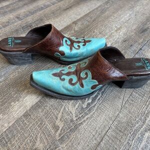 Lane Women's Brown and Turquoise Mules